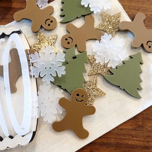 20 weihnachtliche Token für Belohnungsgläser | Lebkuchenmann-, Stern-, Baum- und Schneeflocken-Token