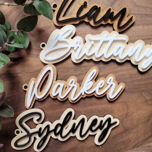 Personalized Wooden Tags | Stocking Christmas Tag | Custom Gift Tag for Kid, Friend, Mom, Dad, Teacher, Family |
