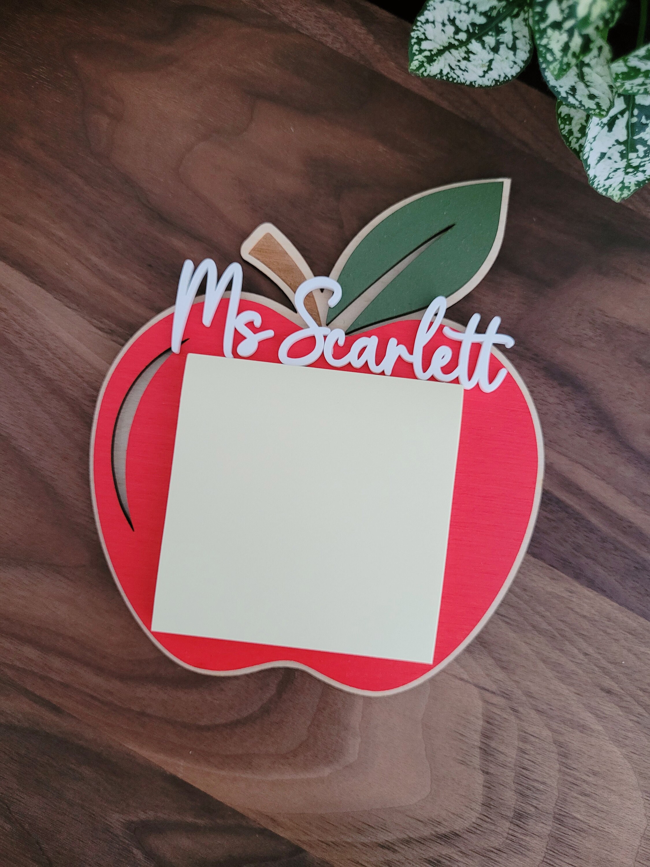 Sticky Note Holder Personalized Apple Post-it Holder - Etsy