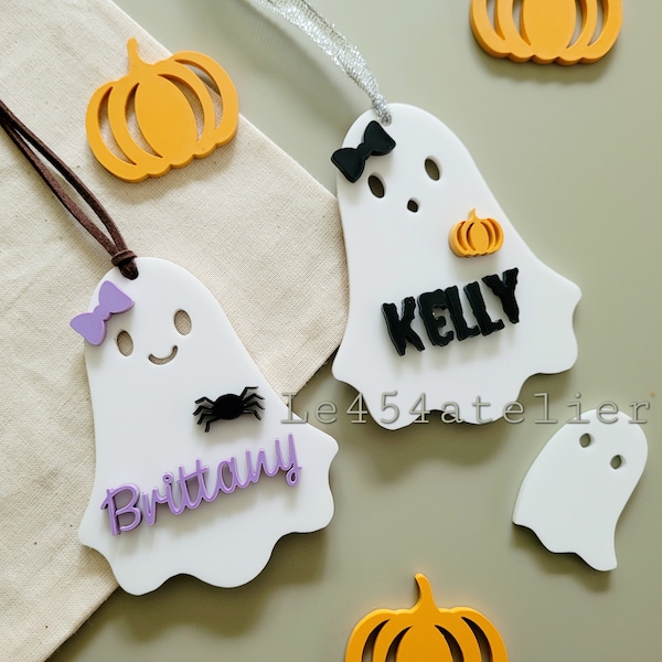 Halloween ghost tags for trick or treat basket.