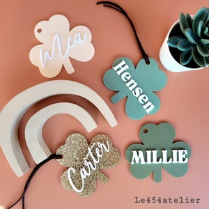 Personalized Shamrock Tag | St-Patrick Day Tag | Custom Name Tag | Green Lucky Charm | Ireland National Day