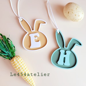 Easter Bunny Tag | Initial Easter Tag | Custom Name Bunny Tag | Monogram Easter Kid's Basket Tag