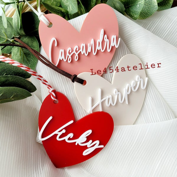 Personalized Wooden Tags | Valentine's Day Basket Tag | Personalized Valentine's Day Name Tag | Custom Tag