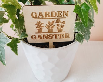 Plant Marker - "Garden Ganster", Garden Markers, Garden Stake, Gift for Gardeners