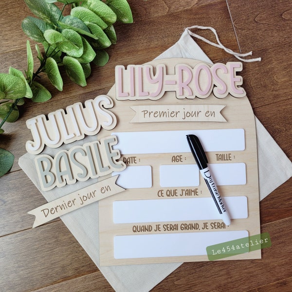 Interchangeable First Day and Last Day Sign | Customizable | Reusable | Photo prop for children at the start of the school year