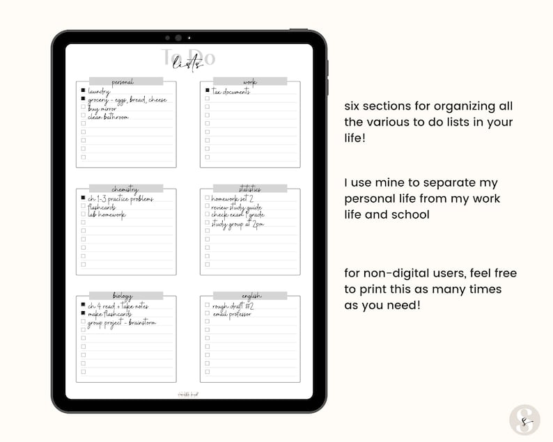 To Do List Digital Planner | Gray | Printable PDF | Goodnotes ...