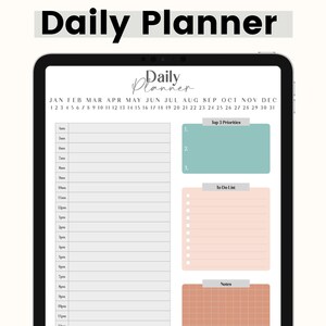 Daily Planner | 1 Page PDF Printable | Goodnotes + Notability