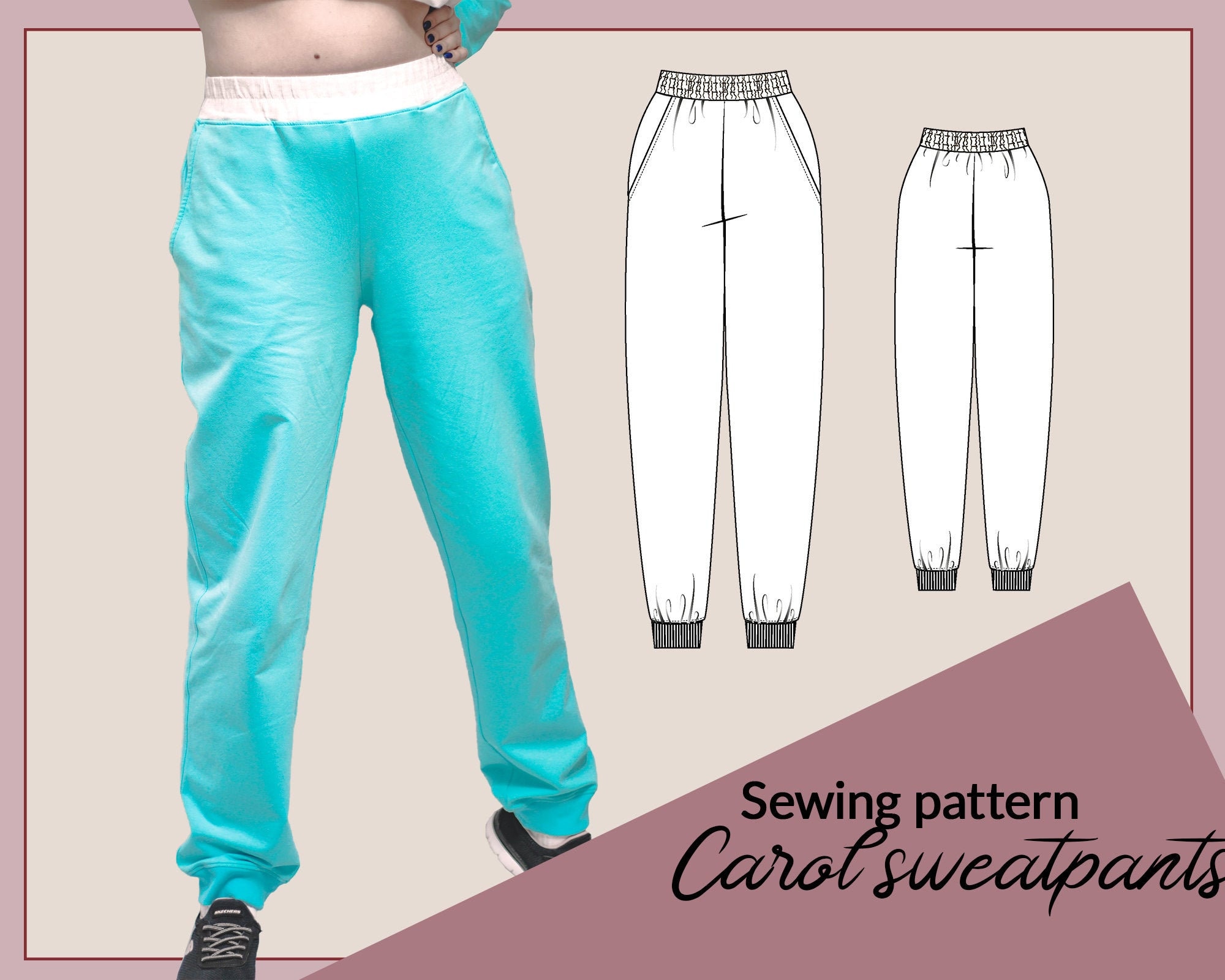 Sweatpants sewing pattern adult pants sewing patterns Etsy