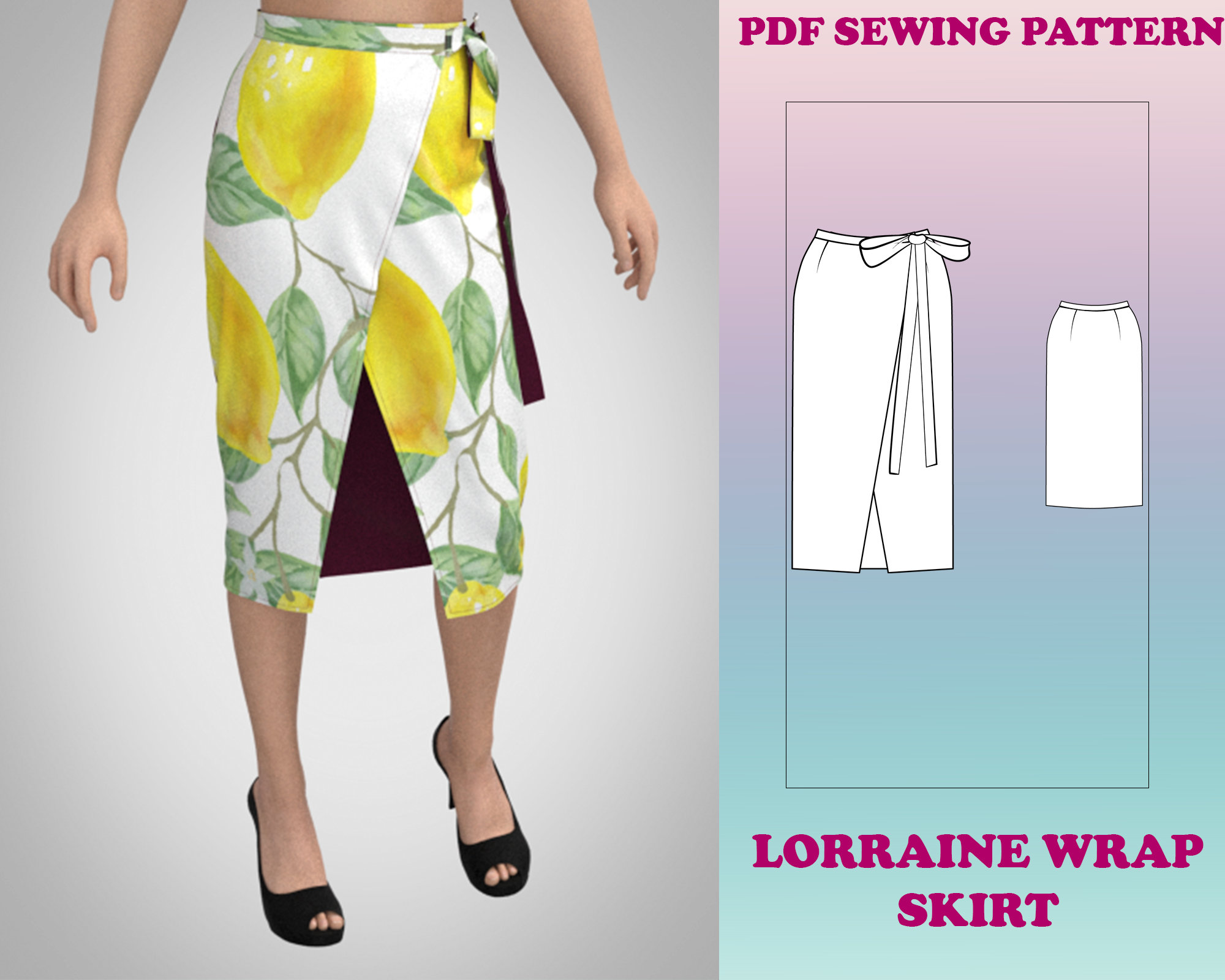 Wrap skirt pattern sewing patterns for women Etsy