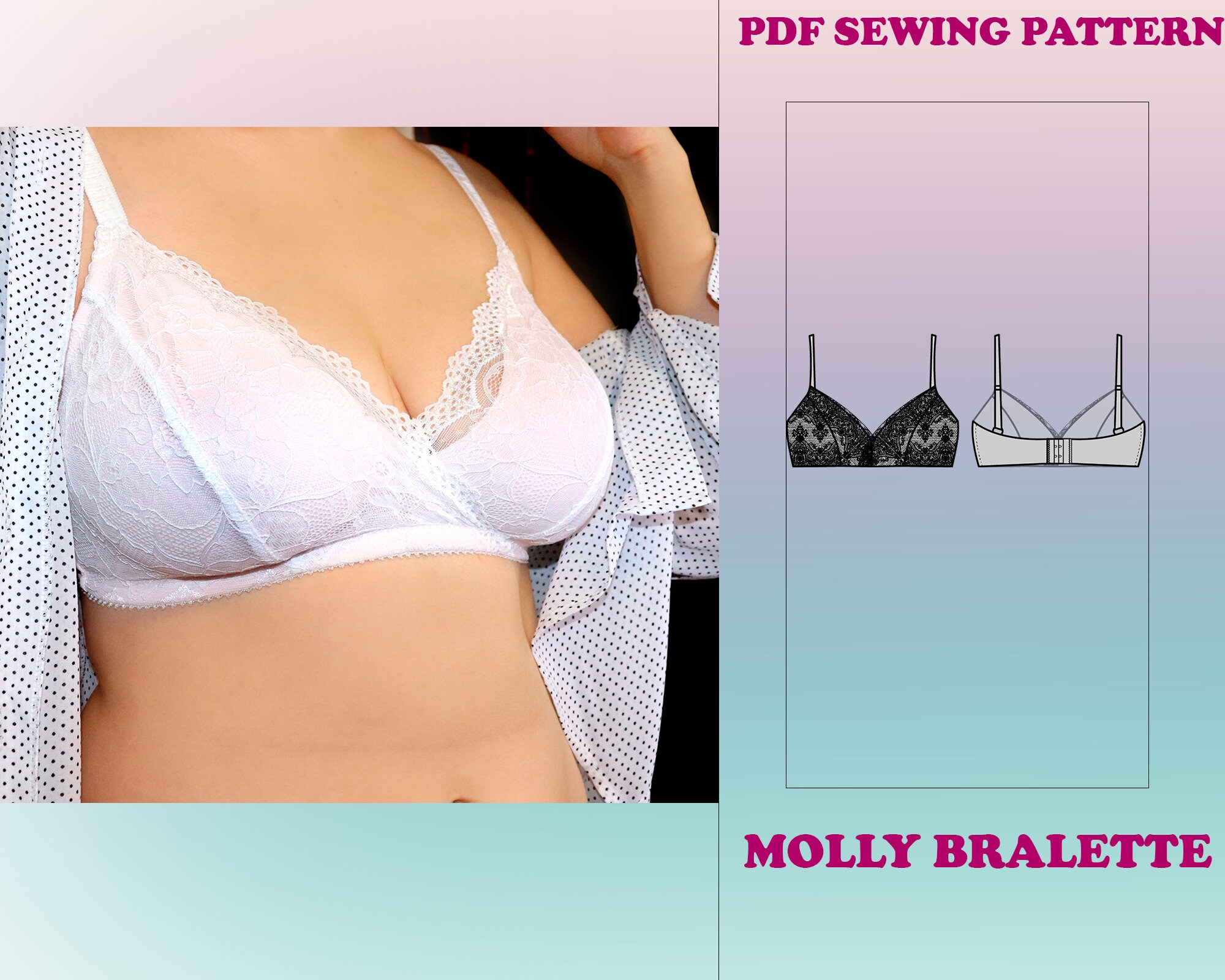 Bralette pattern bra pdf sewing pattern LINGERIE sewing Etsy