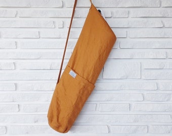 Linen yoga bag, Yoga bag, Linen bag, Yoga mat bag, Natural linen bag