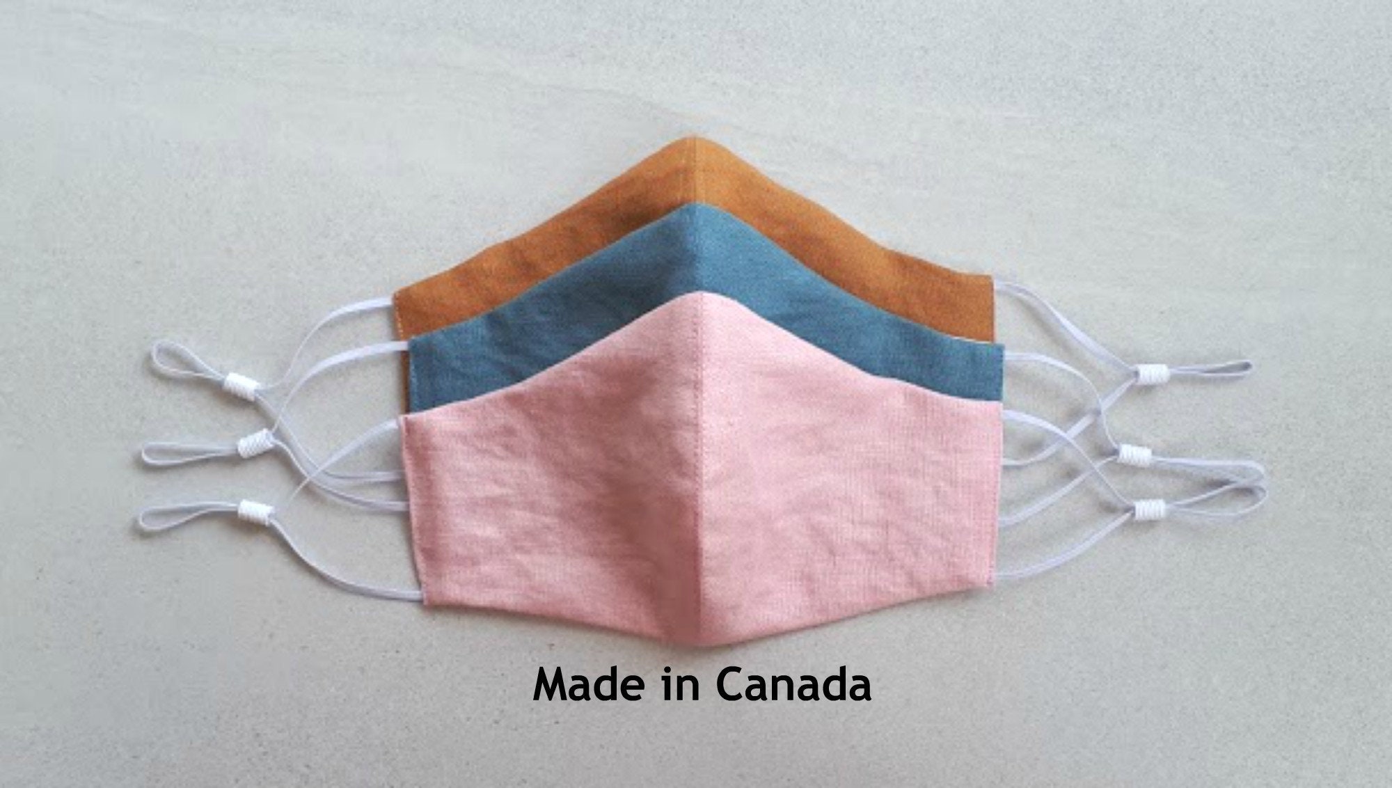 Adjustable Linen Face Masks. Nose wire. Breathable.  Soft.  Prewashed…