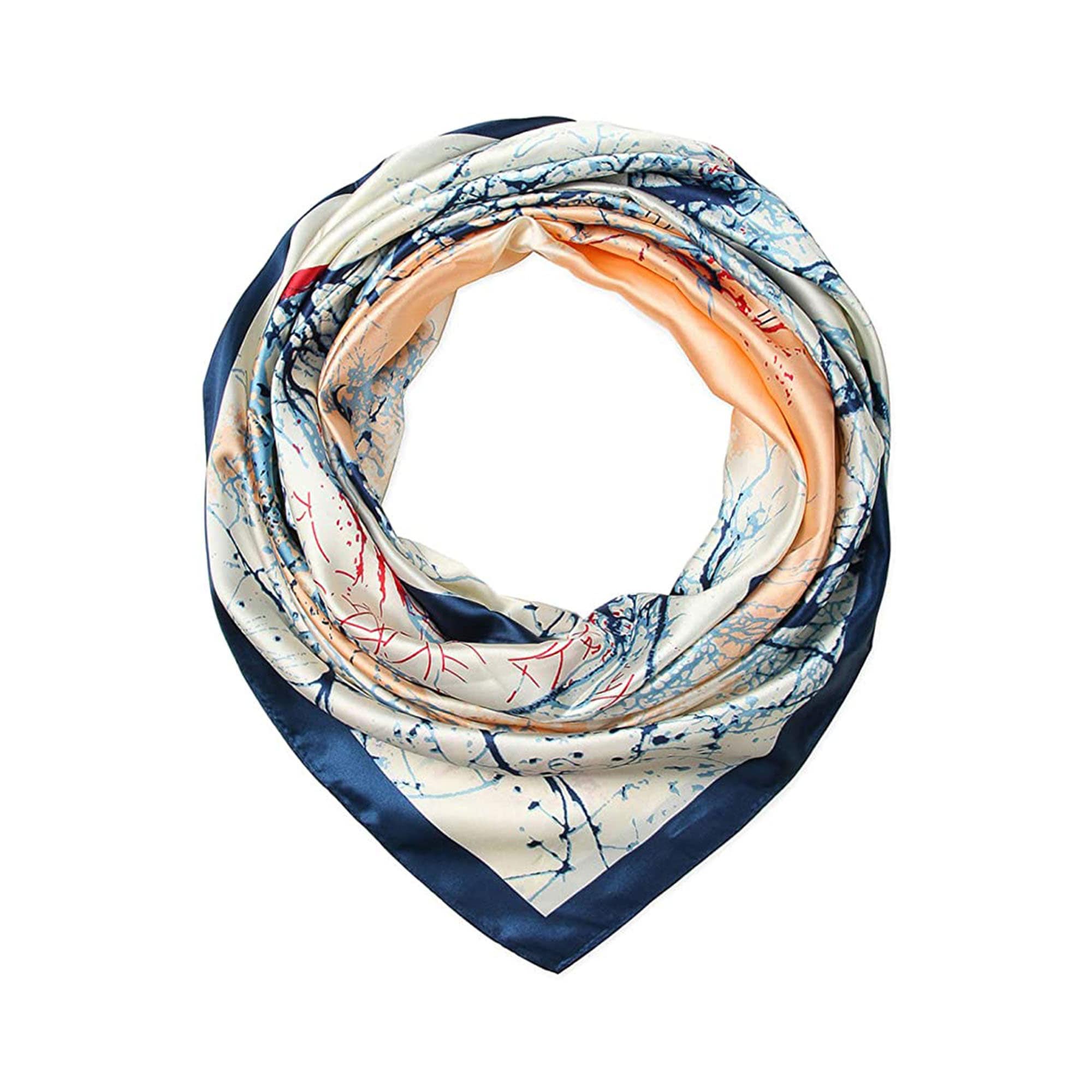 NOEMIN Satin Kopftücher 90x90cm - 4 Stück Seidenweiche Haartücher Für Damen