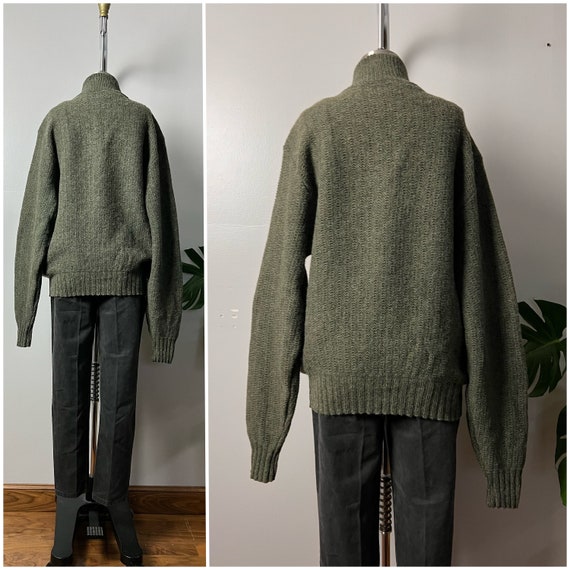 Vintage 90s Wool Cardigan Sweater/1990's L.L Bean… - image 5