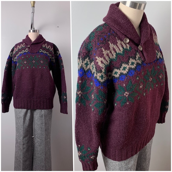 Vintage 80s Ralph Lauren Fair Isle Sweater/1980's… - image 1