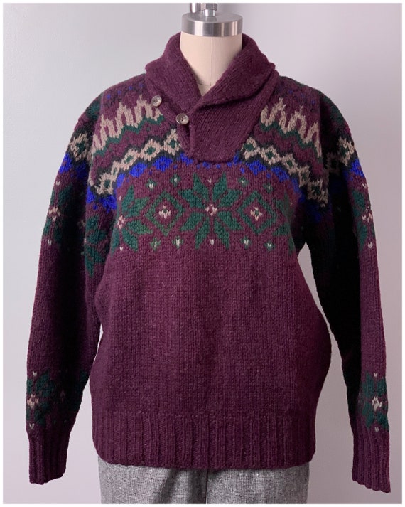 Vintage 80s Ralph Lauren Fair Isle Sweater/1980's… - image 2
