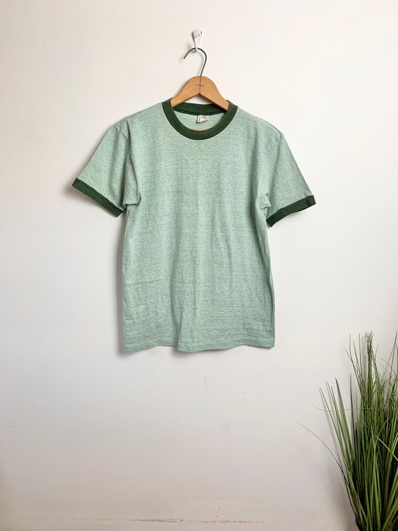 vintage 70s Towncraft ringer T-shirt//1970s heathe