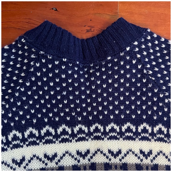 Vintage 70s Toddler Pullover Sweater/1970's Blue … - image 4