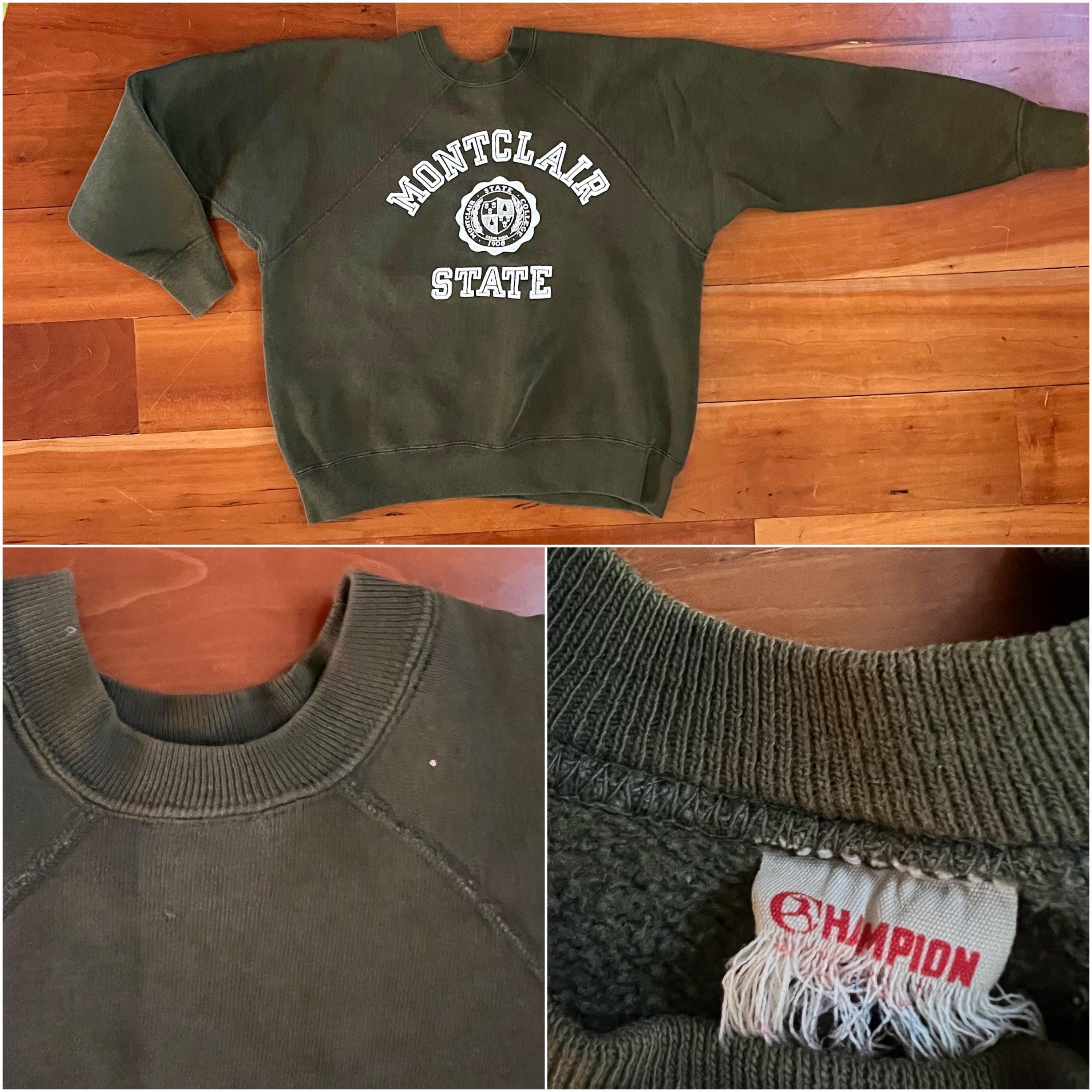 Champion WIND AND セーター Sサイズ オリーブ Vintage 50s Crewneck/1950's Champion Montclair State College