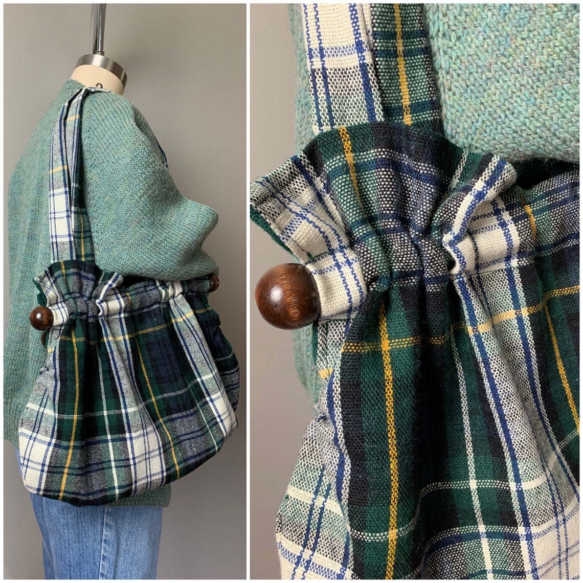 vintage plaid purse