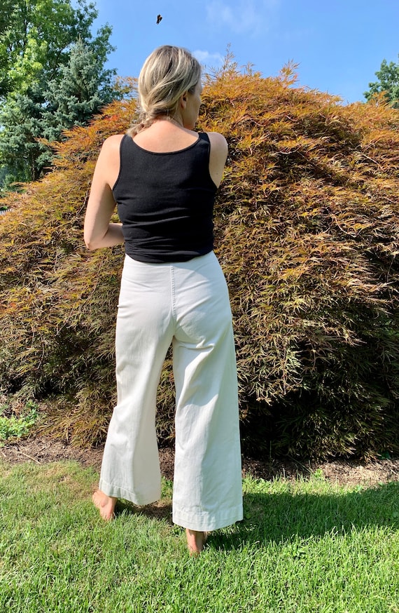 vintage 40s US Navy white sailor pants//World War