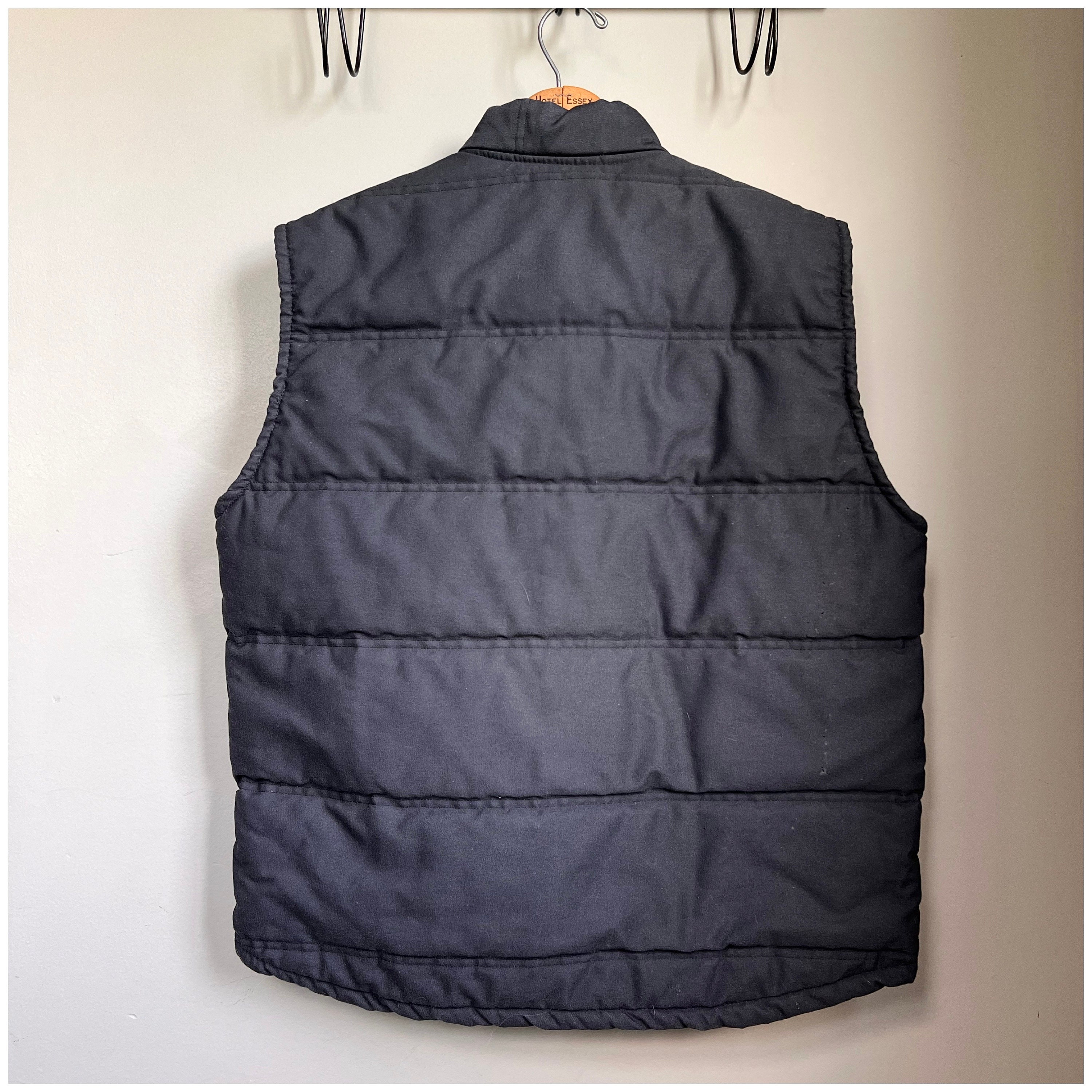 Vintage 90s Work Puffer Vest/1990's Unitog Dark Charcoal