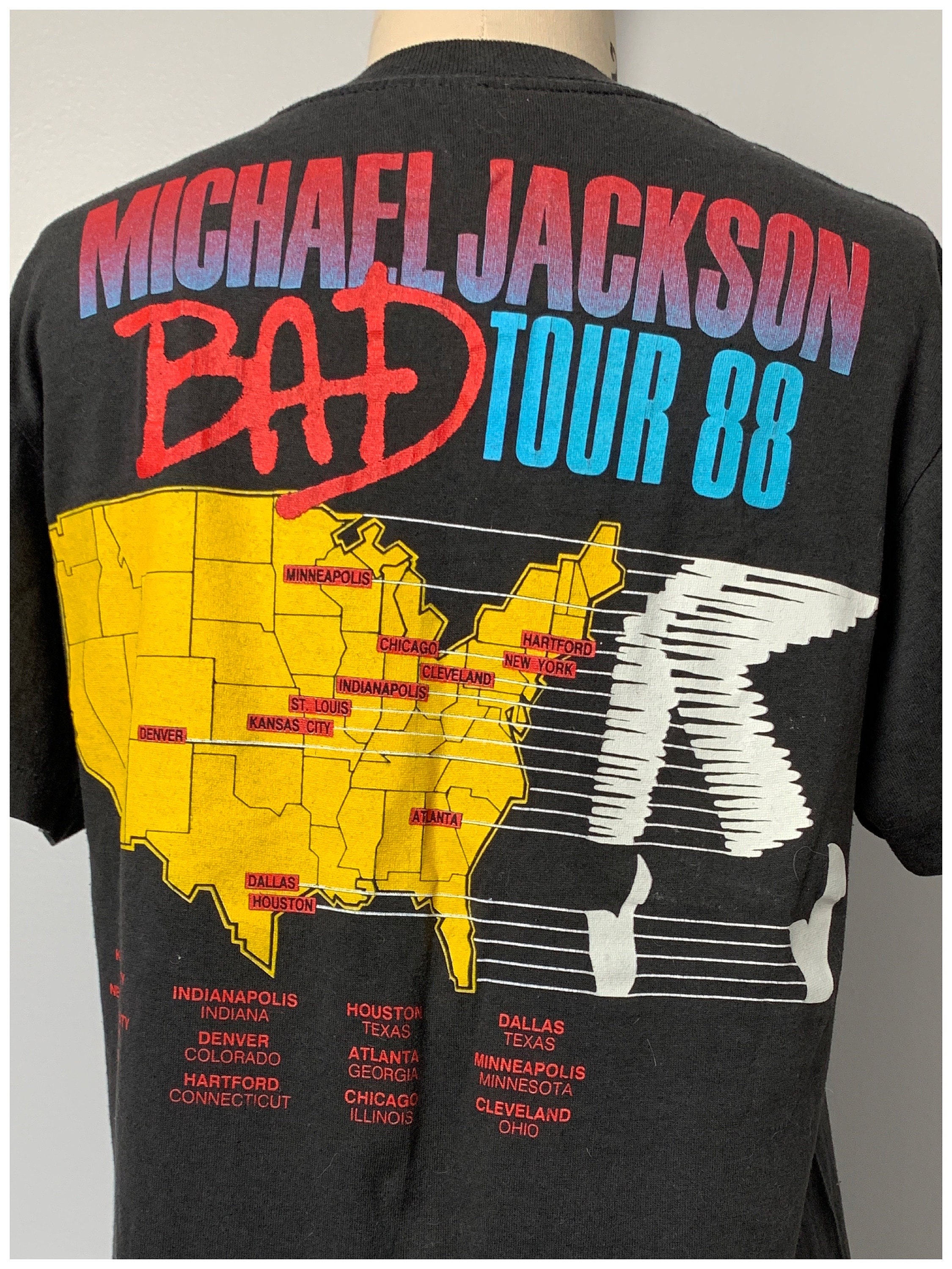 Vintage Michael Jackson Shirt original 1988 Concert Tour Promo Bad