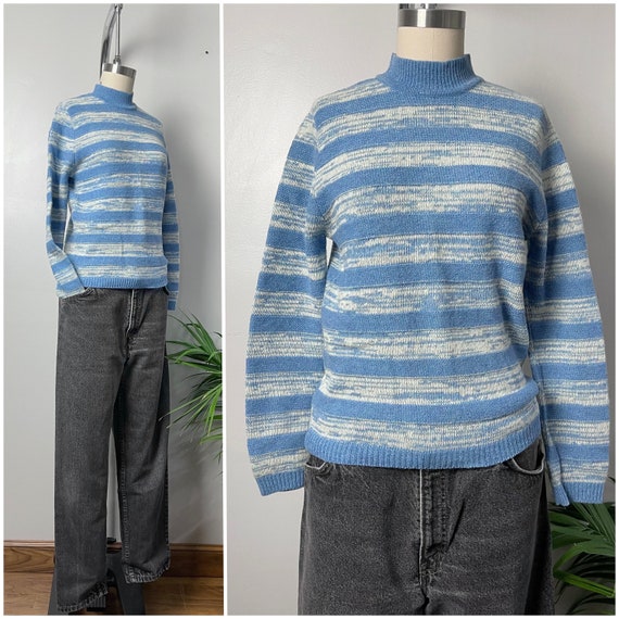 Vintage 60s Wool Striped Sweater/1960's Wondamere Renart