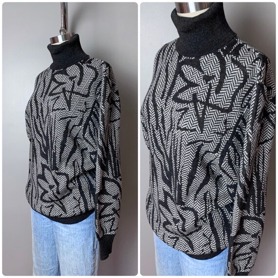 Vintage 80s Valentino Wool Sweater//1980's Floral… - image 8