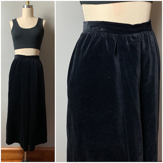 Vintage 1990's Full Velvet Midi Skirt/90s Brooks B