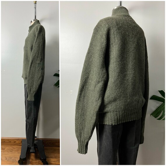 Vintage 90s Wool Cardigan Sweater/1990's L.L Bean… - image 4