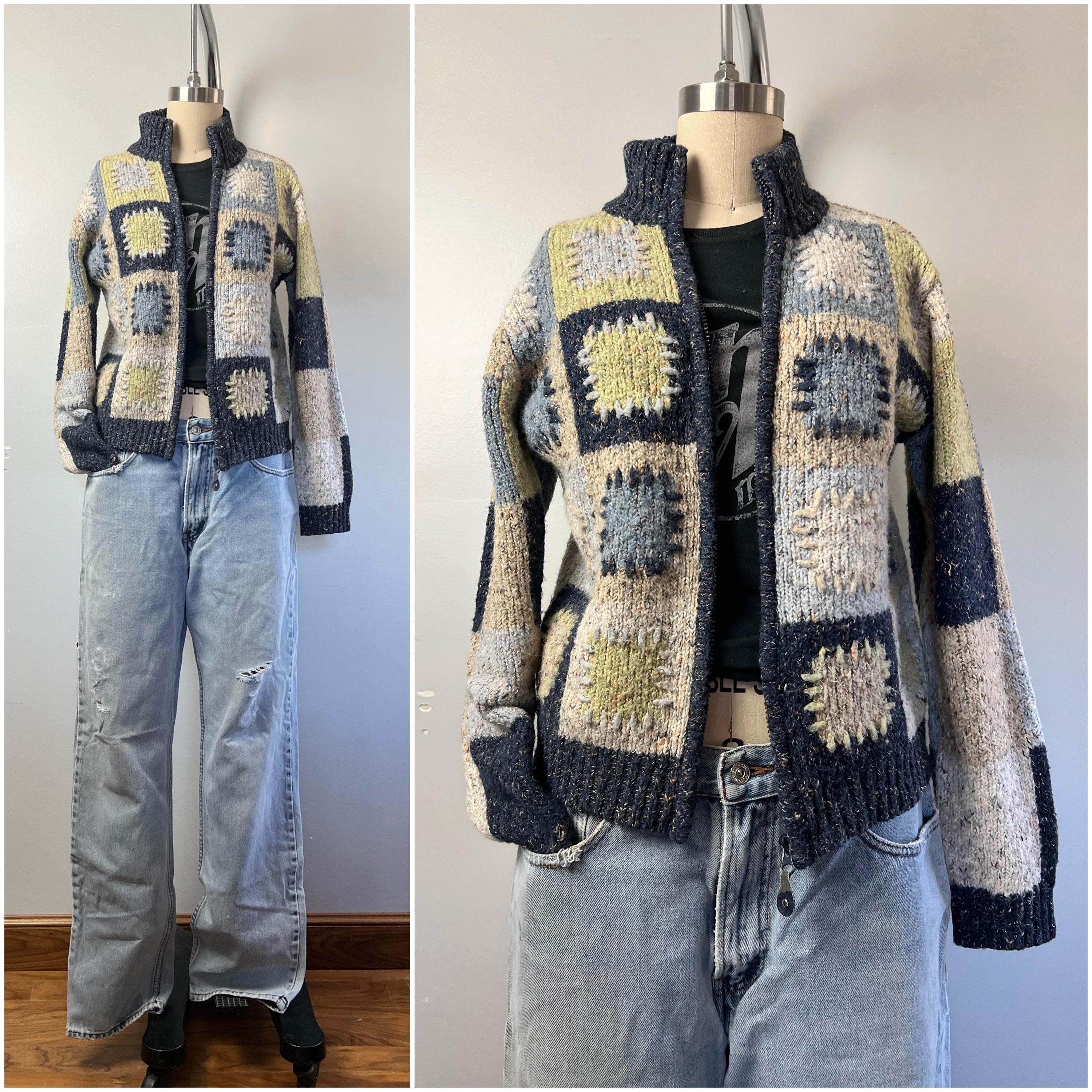 90s Zip up Cardigan - Etsy