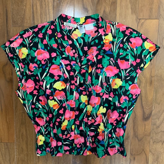 Vintage 80s Ungaro Floral Top/1980's Ungaro Paral… - image 8