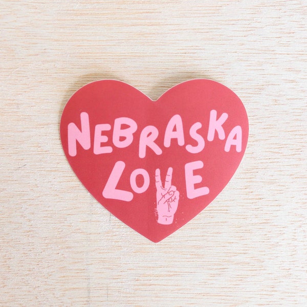 Nebraska Love Sticker | Nebraska Native Sticker Geschenk | Lokale Nebraska Home Dekor | Omaha Nebraska Geschenk | Lincoln Nebraska Geschenk
