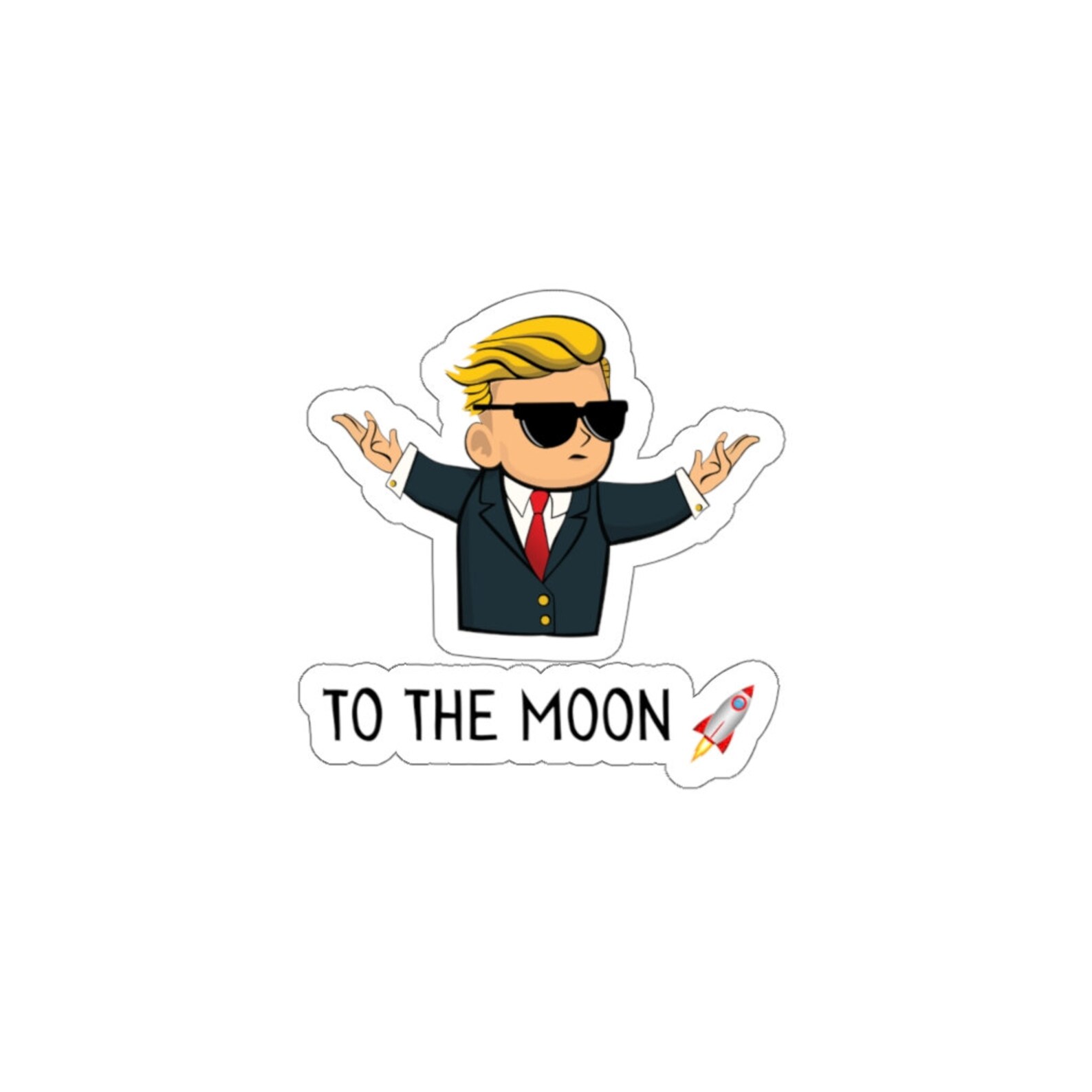 Funny Wall Street Bets Sticker WSB To The Moon Reddit WSB
