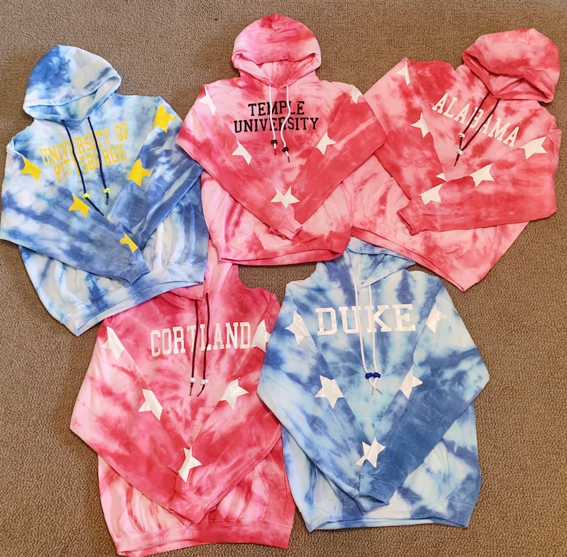 tailgate shirt college crop top custom sweatshirt custom crop top Custom tie dye college hoodie and crop top bundle college sweatshirt