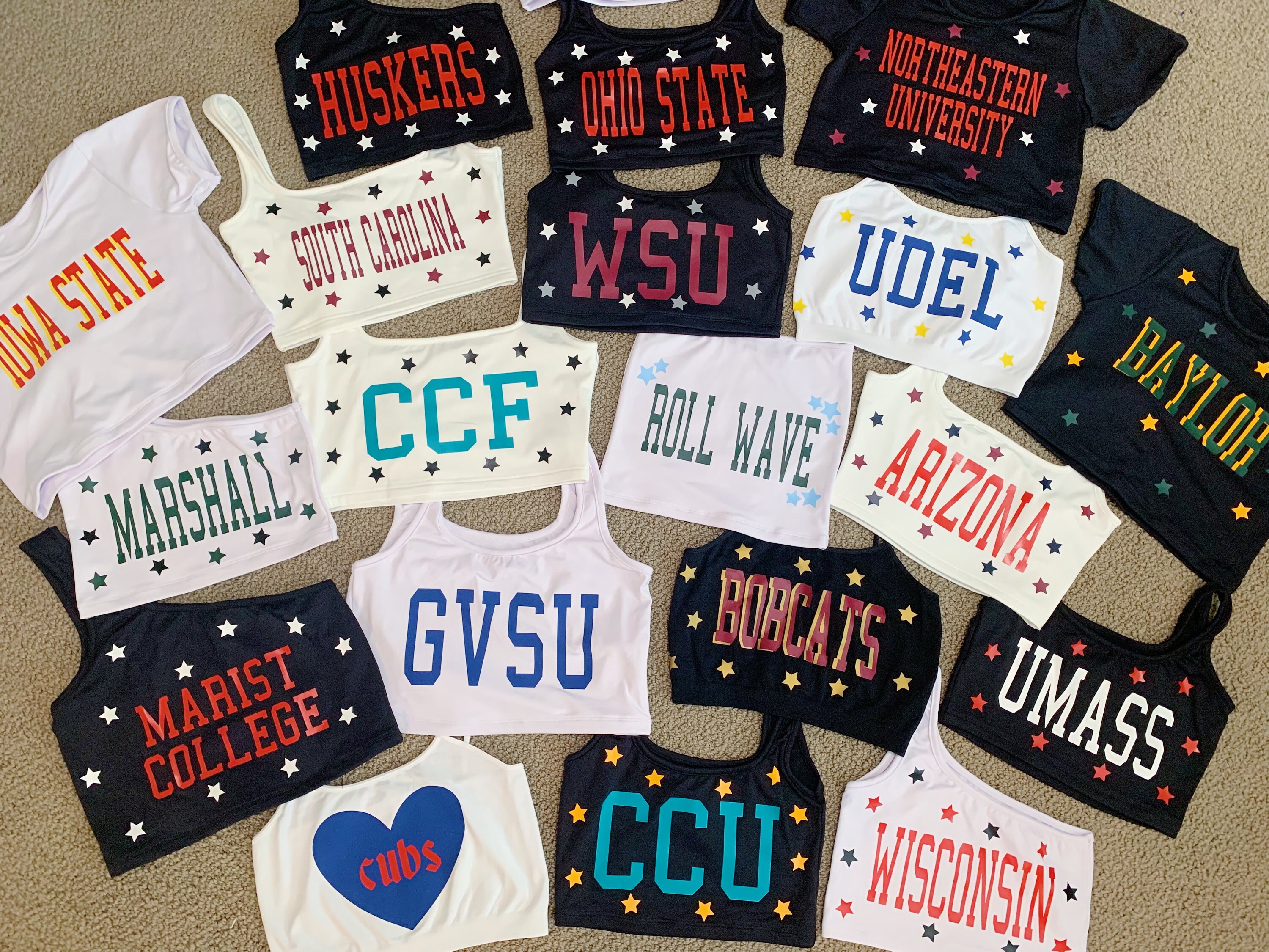 CUSTOM College Crop Top Custom Football Apparel Game Day Etsy
