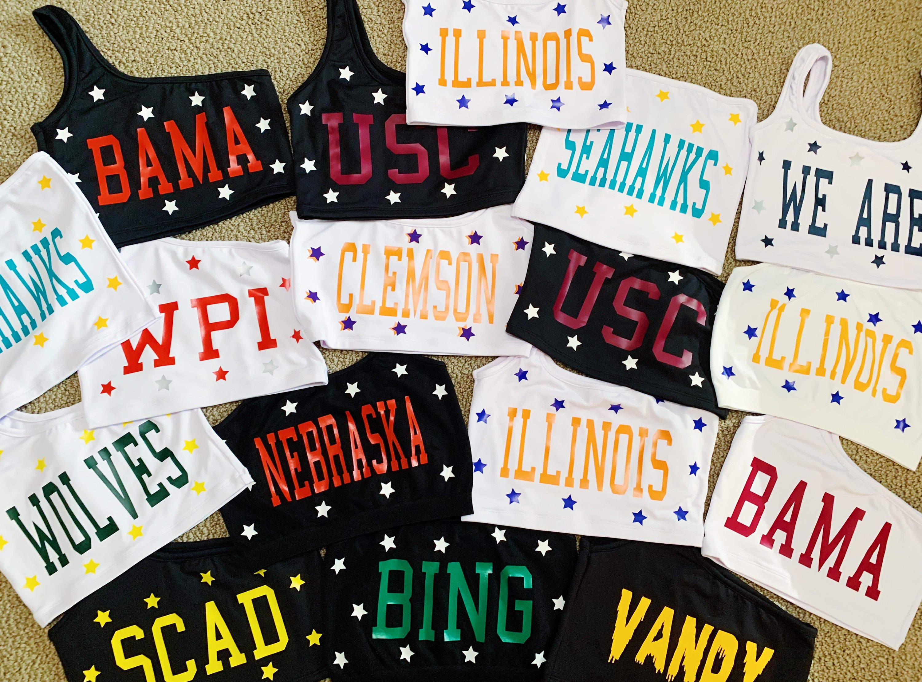 CUSTOM College Crop Top Custom Football Apparel Game Day Etsy