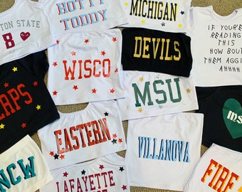 Custom College Apparel Criss Cross Wrap Crop Top Game Day - Etsy