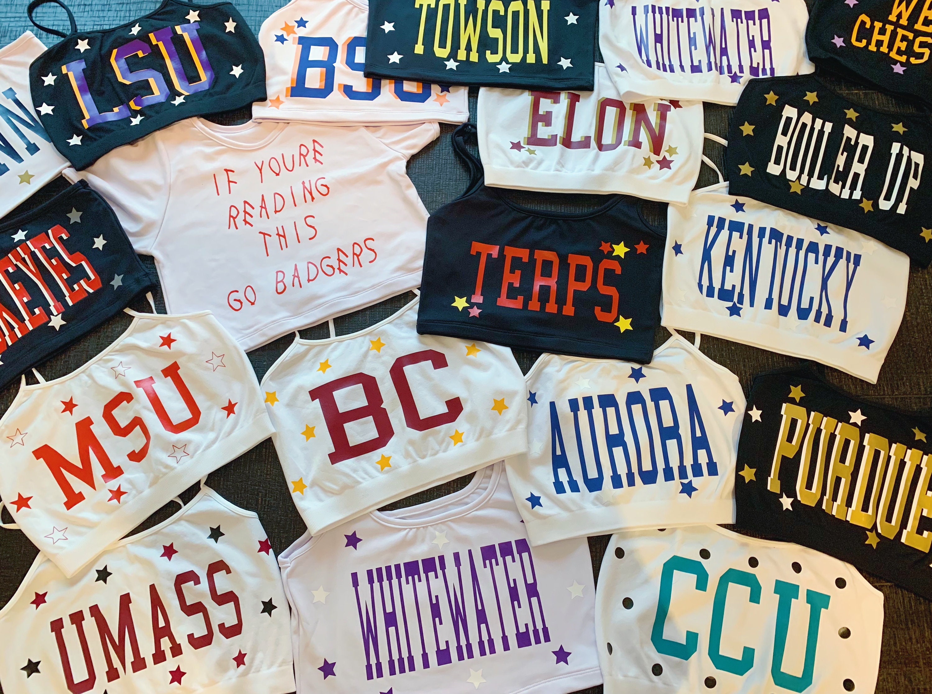 CUSTOM College Crop Top Custom Football Apparel Game Day Etsy