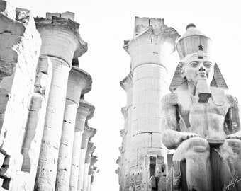 The guardian/ the Karnak Temple Complex/ Luxor / Egypt / Black and white print / Travel Photography / Travel Art / Wall Decor