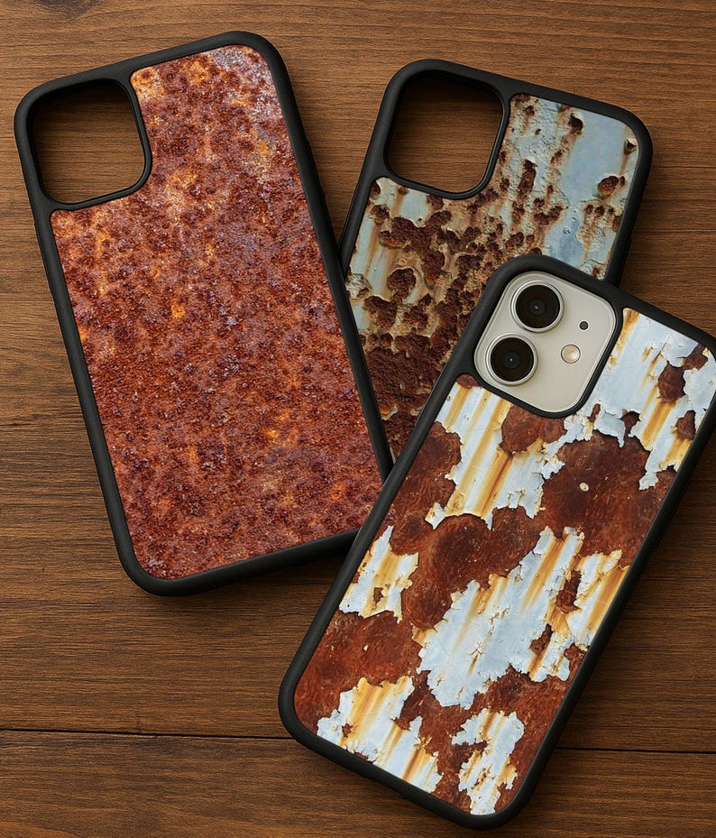 Rustic Rusted Metal Texture Custom Phone Case for iPhone 16 Pro Max 15 ...