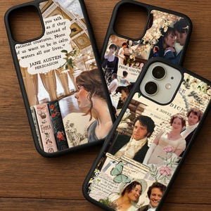 Jane Austen Phone Case, Literary Collage Design