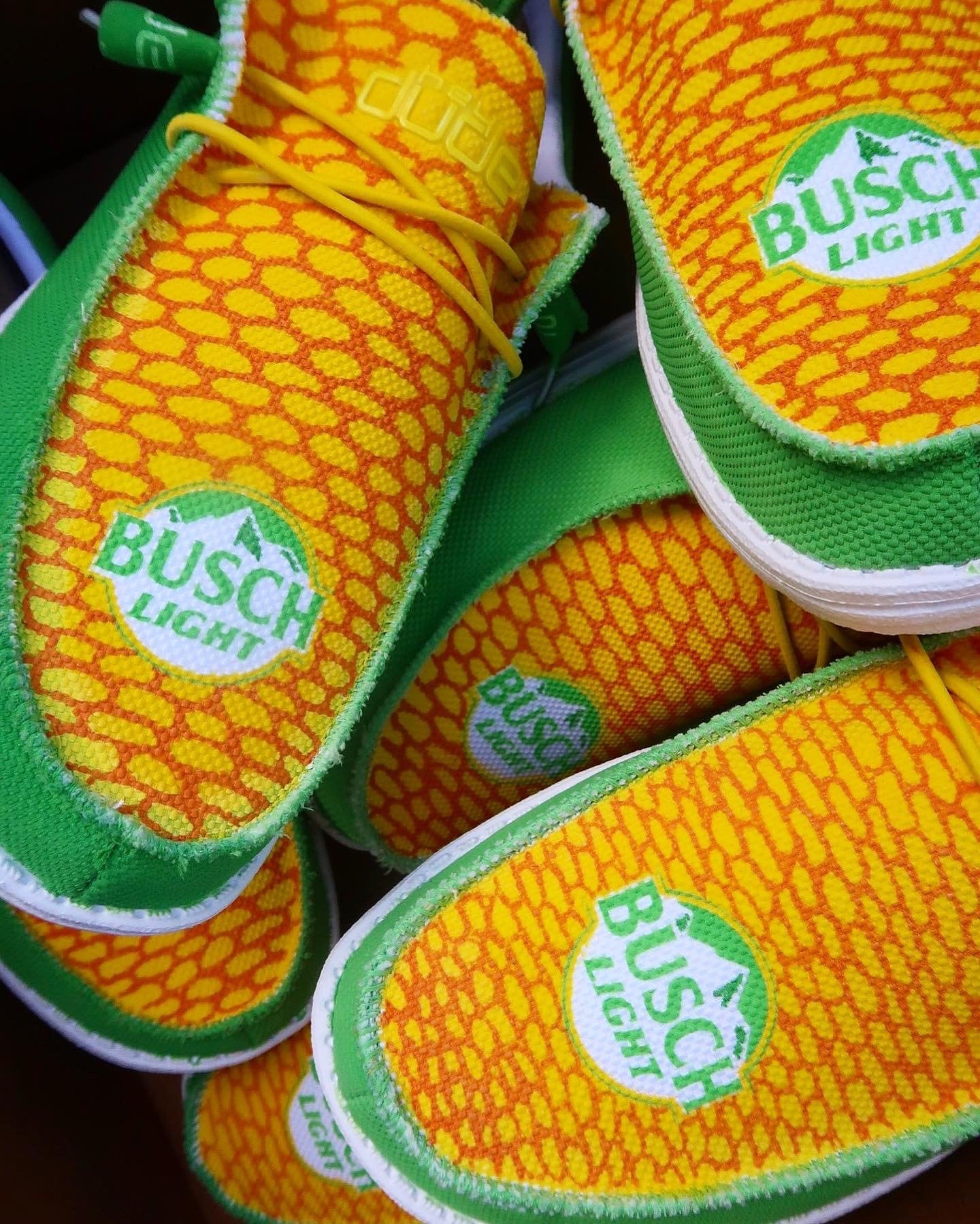 Custom Busch Light Corn Hey Dude Slip on Shoes