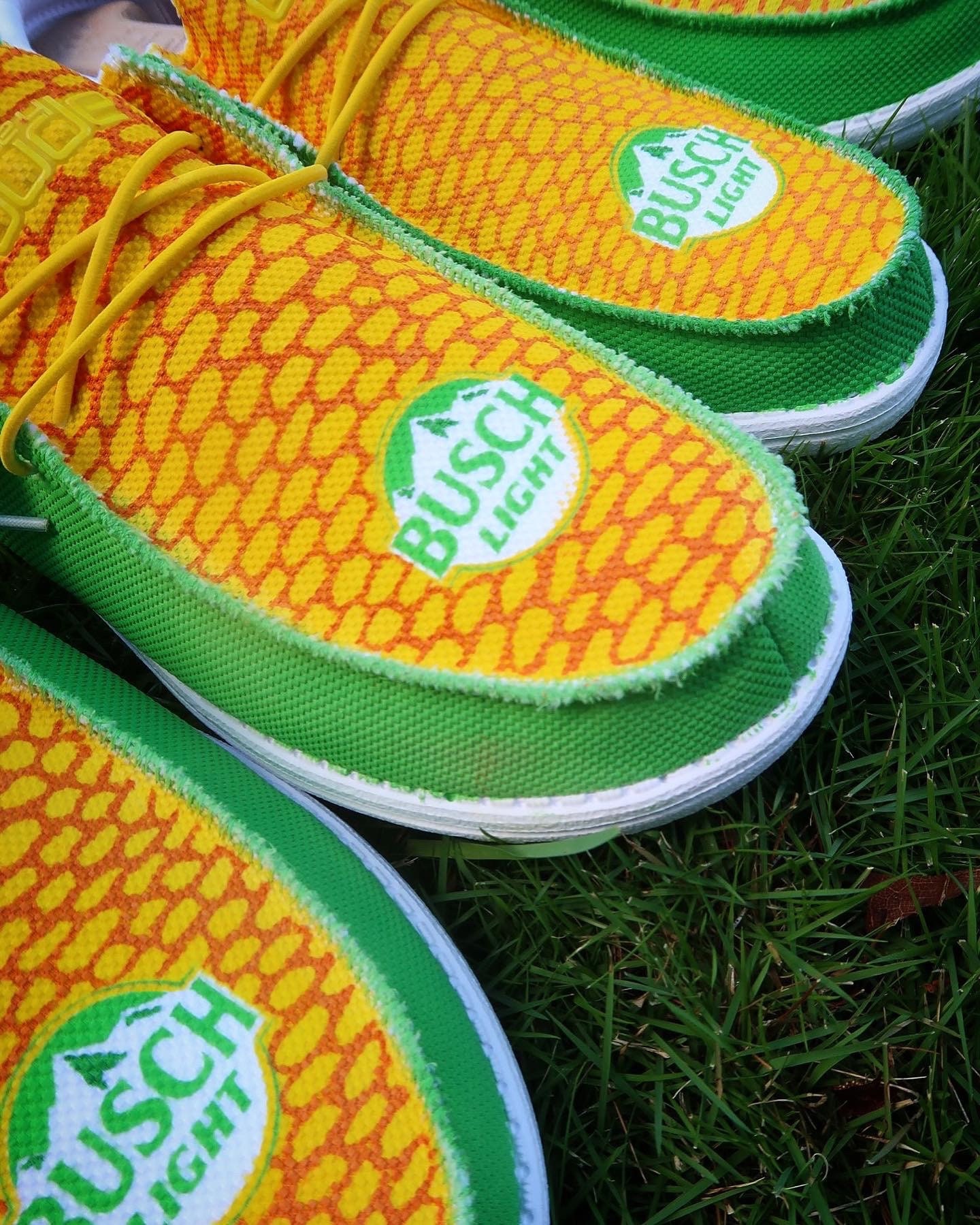 Custom Busch Light Corn Hey Dude Slip on Shoes