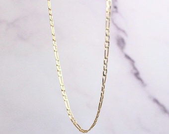 10K Gold Spencer Chain Necklace: Unisex Elongated Link Design