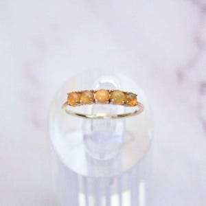 Vintage Fire Opal Ring: 14k Gold Stackable Band, Size 5 image 1