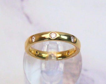 14k Gold Drew Moissanite Statement Ring - Bezel Set Wedding Band