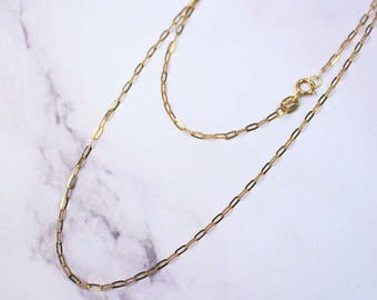 18K massivt guld med gemkedja Gabby-halsband: Elegant minimalistiskt smycke