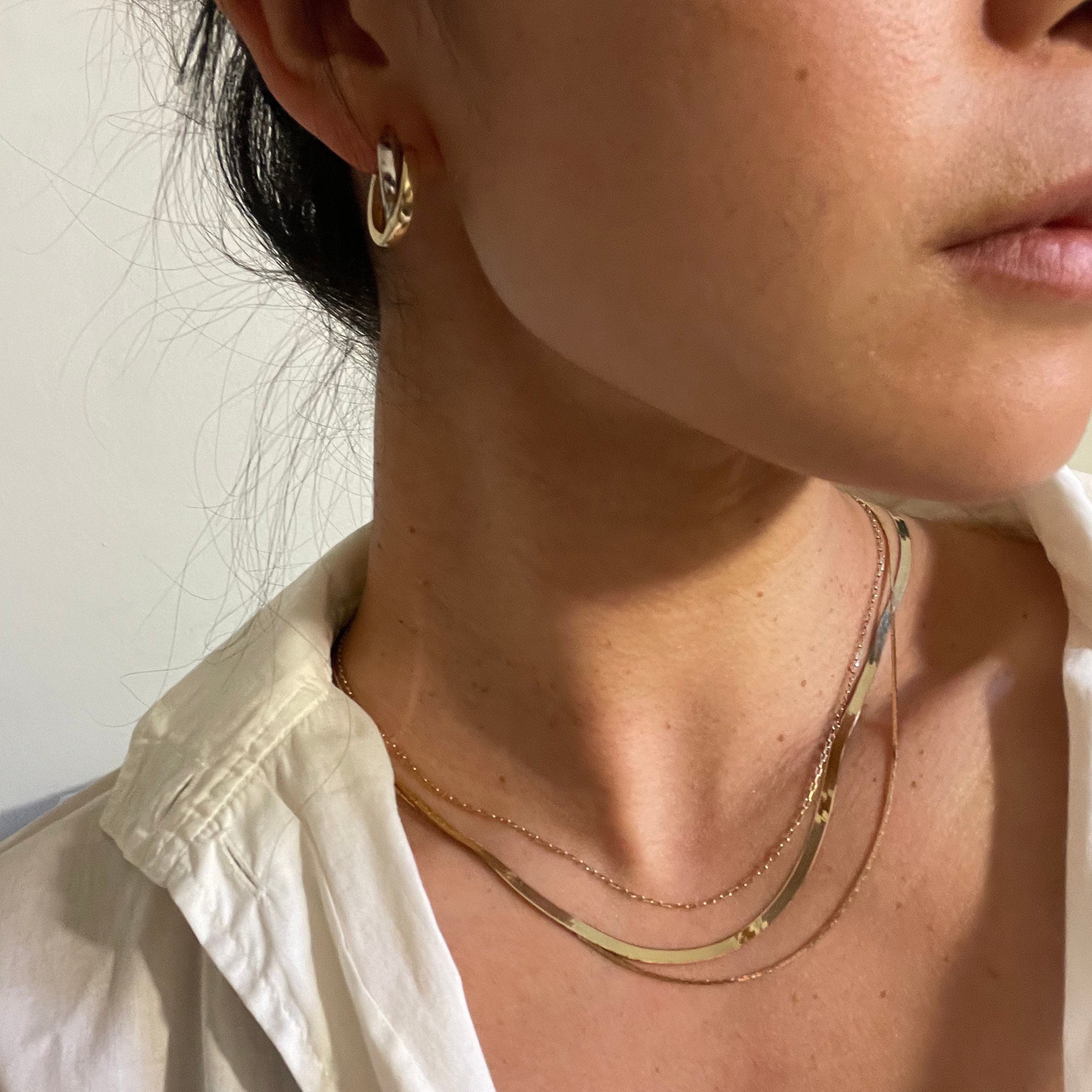 Gold herringbone necklace Clearance